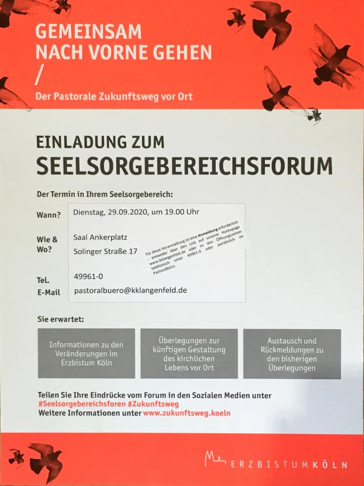 Plakat Seelsorgebereichsforum