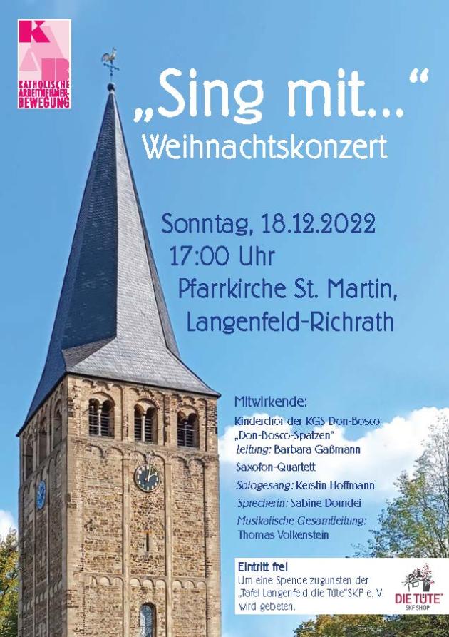 Sing mit 2022 KAB Langenfeld Flyer A5