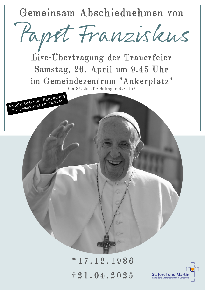 Flyer Live-Übertragung Trauerfeier