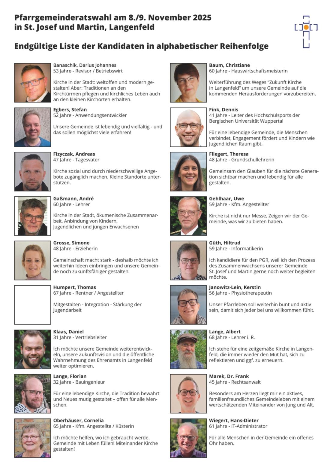 Kandidatenübersicht PGR Wahl 2025
