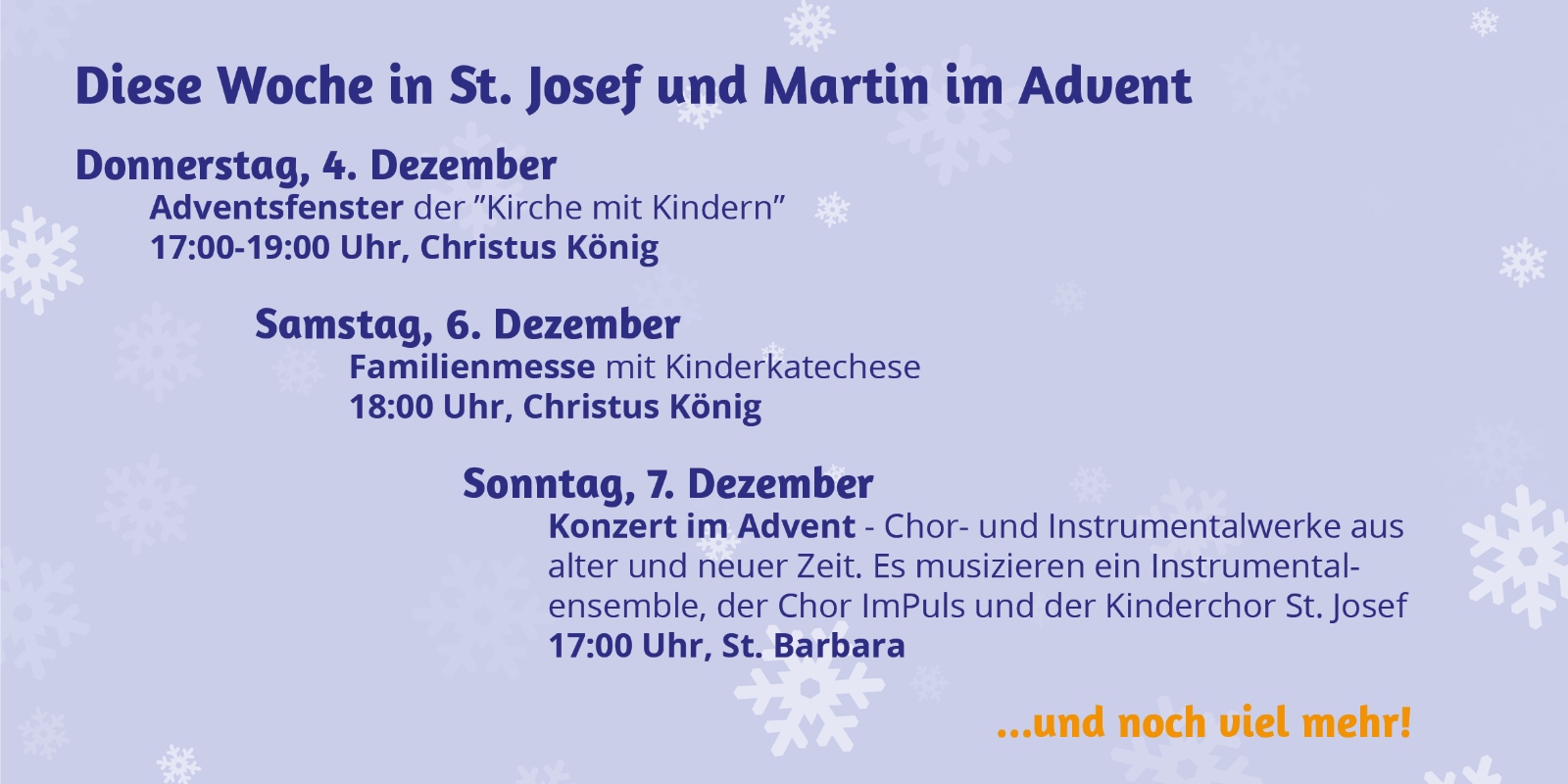 Alle Adventstermine in einer Broschüre