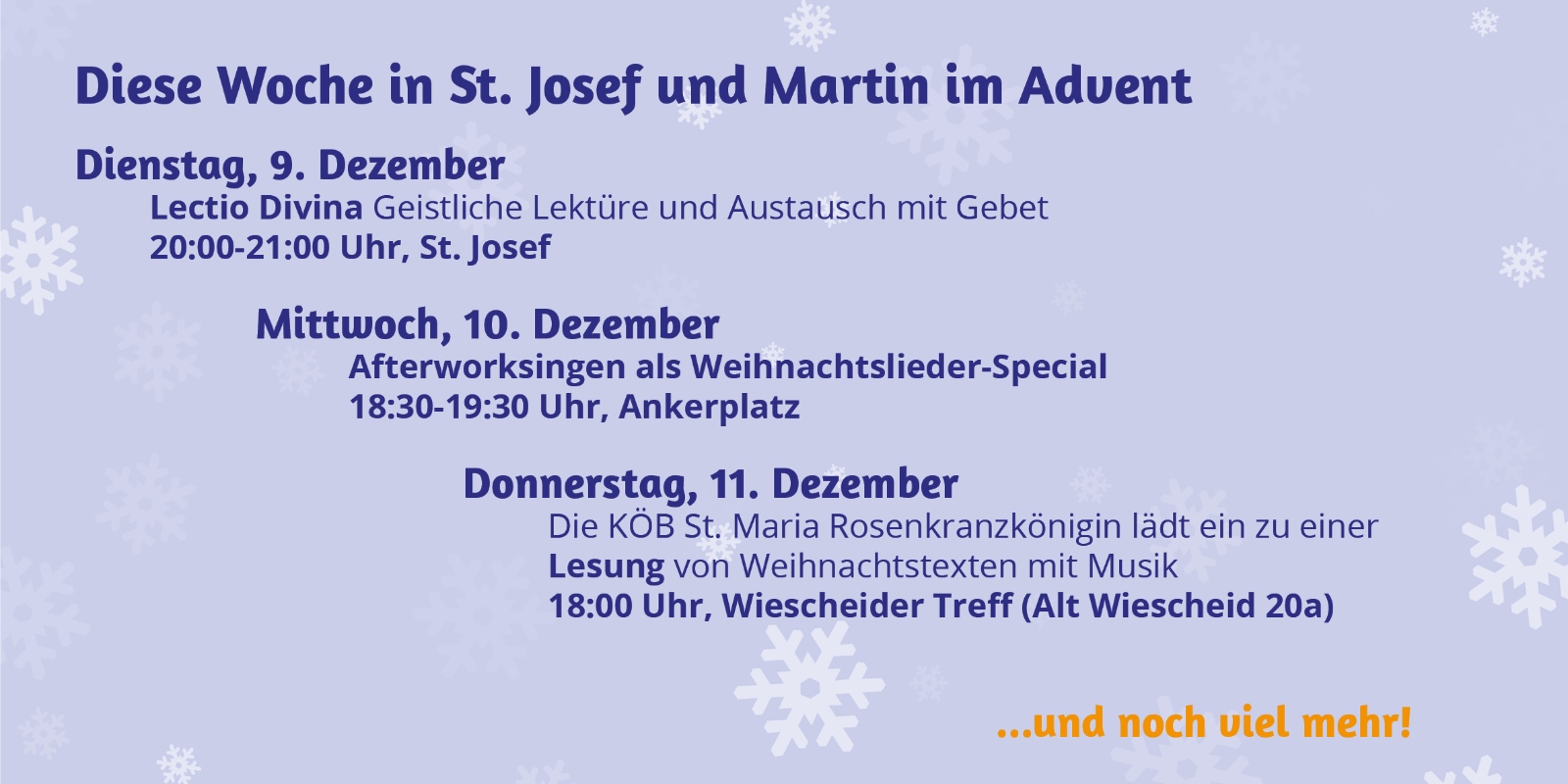 Alle Adventstermine in einer Broschüre