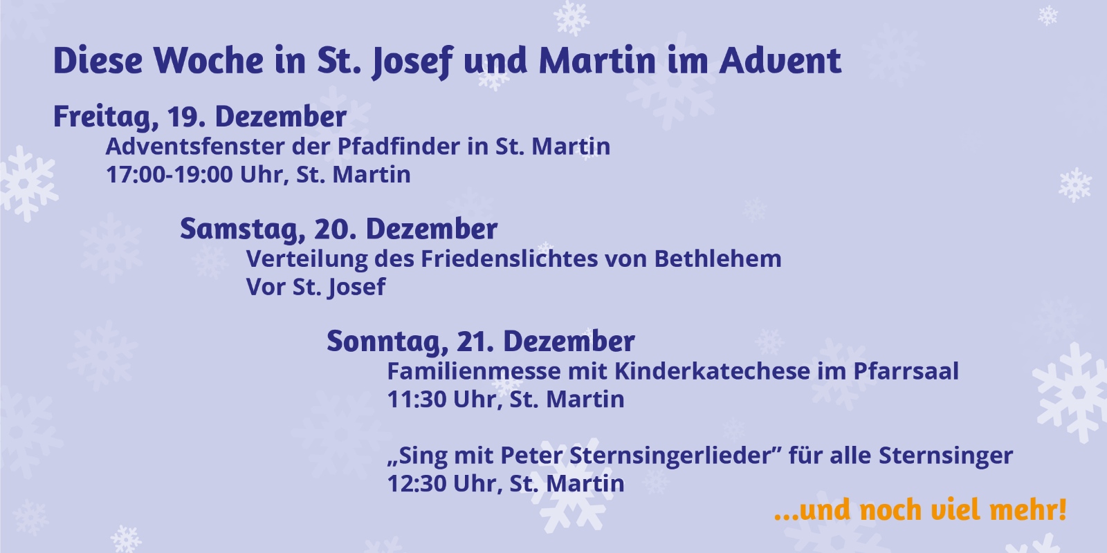 Alle Adventstermine in einer Broschüre