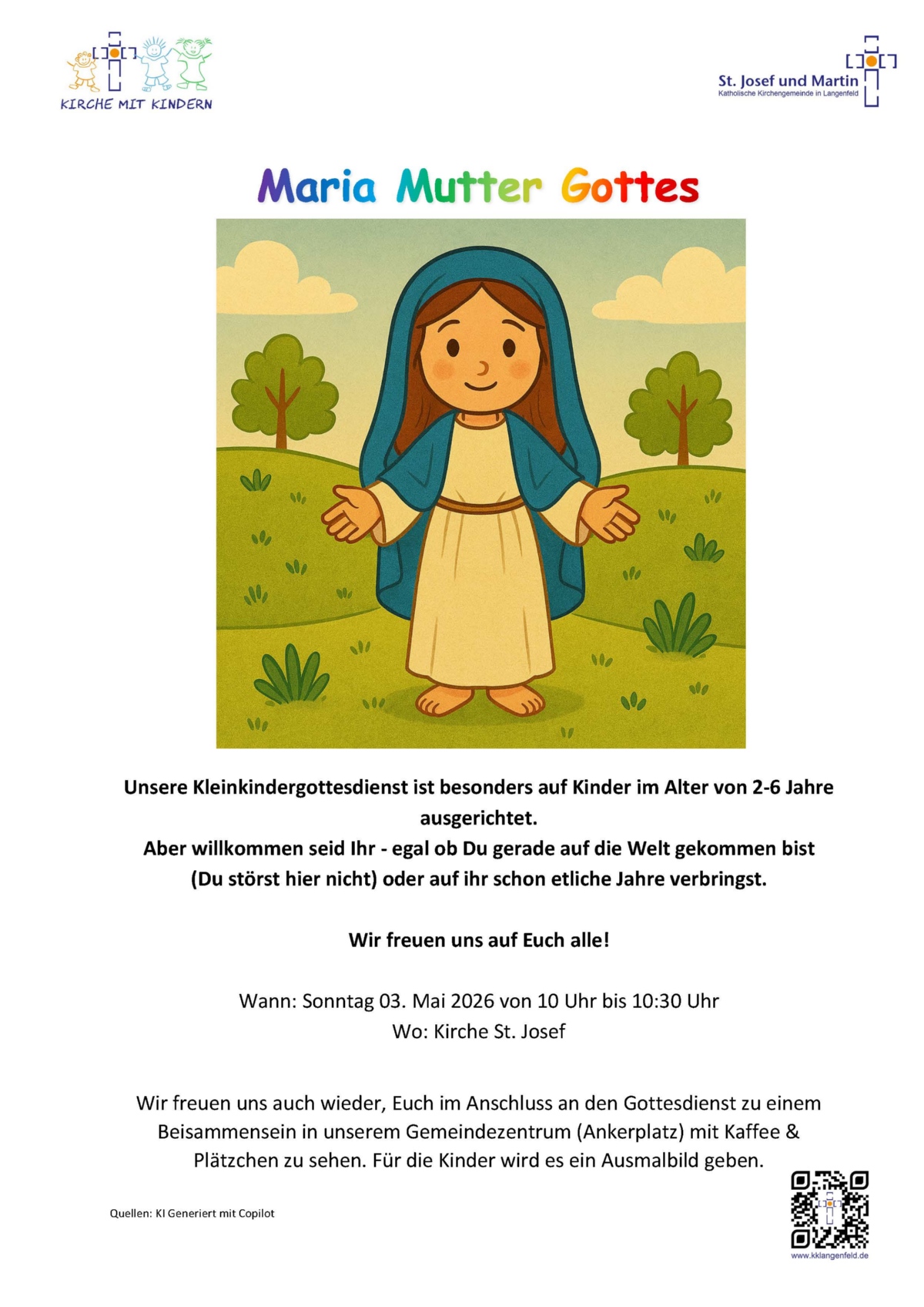 Einladung Kleinkindergottesdienst 03.05.2026