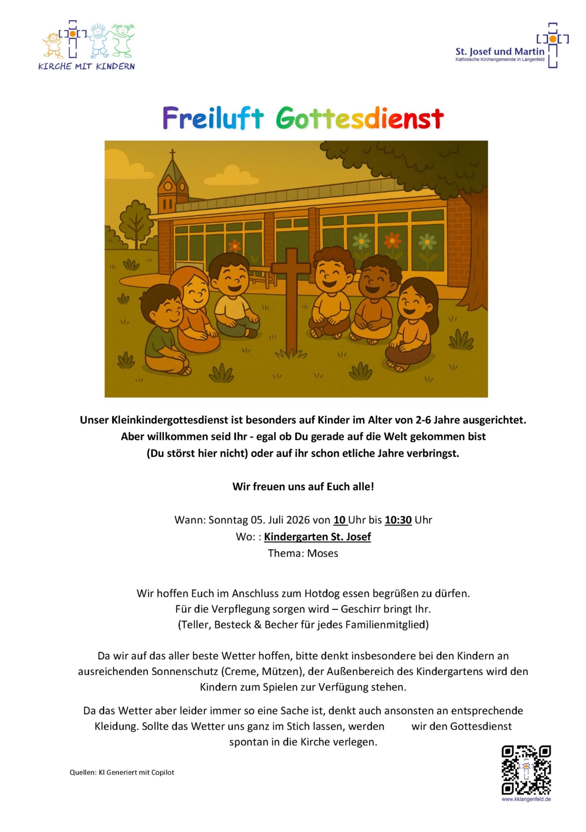 Einladung Kleinkindergottesdienst 05.07.2026