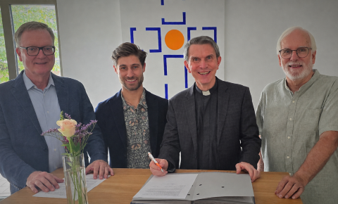 v.l.n.r.: Andreas Rotterdam, Linus Kloesgen, Pfr. Dr. Alexander Krylov und Michael Flanhardt
