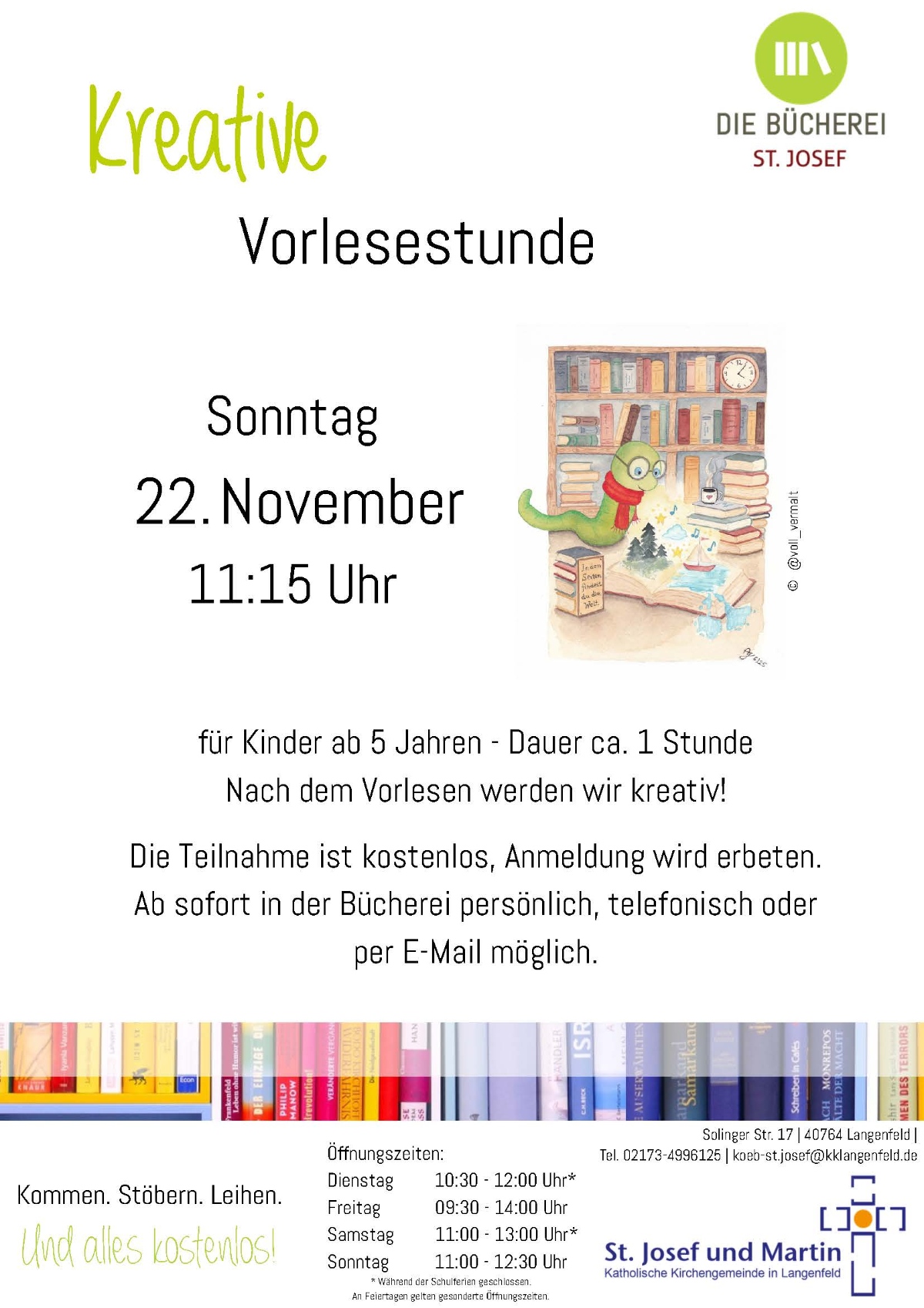 Kreative Vorlesestunde 22.11.26 - Aushang