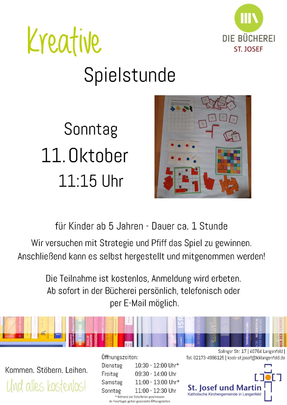 2026-10-11 Kreative Spielstunde (c) Bücherei St. Josef 2026-10-11 Kreative Spielstunde