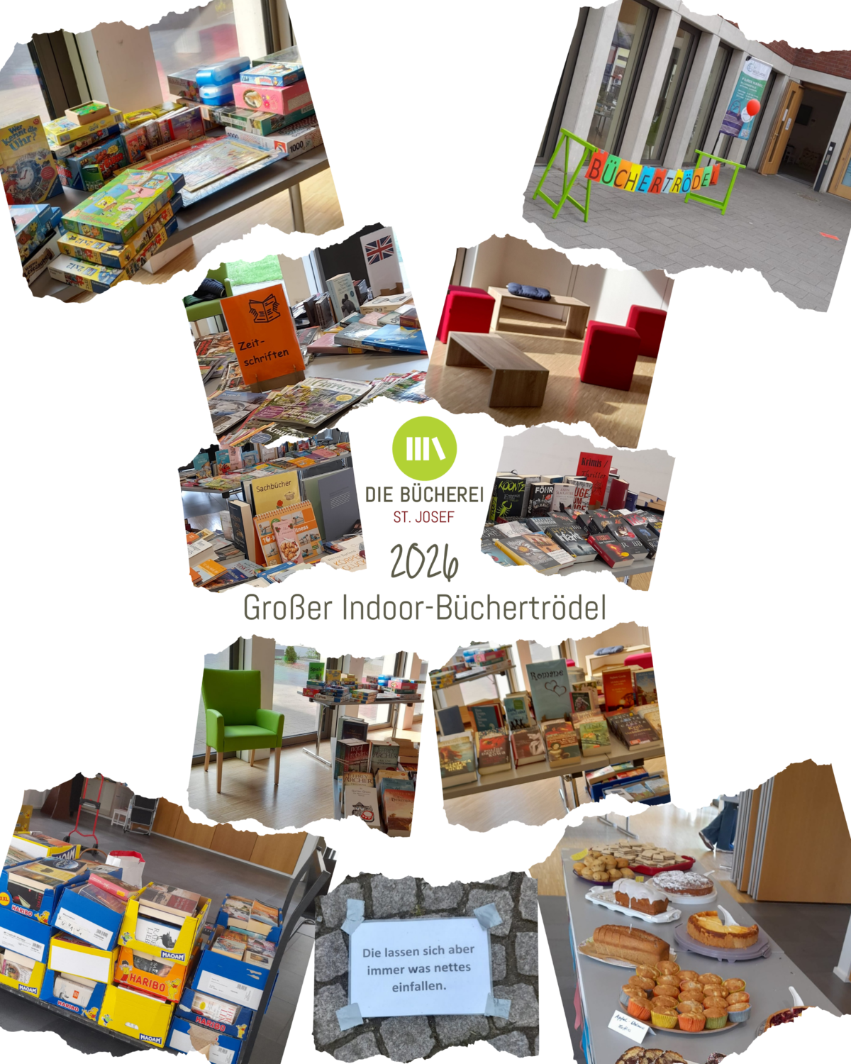 Collage Indoor-Büchertrödel 2026