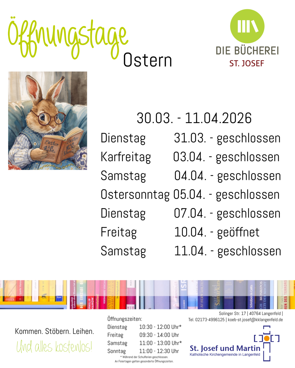 Öffnungstage Ostern 26