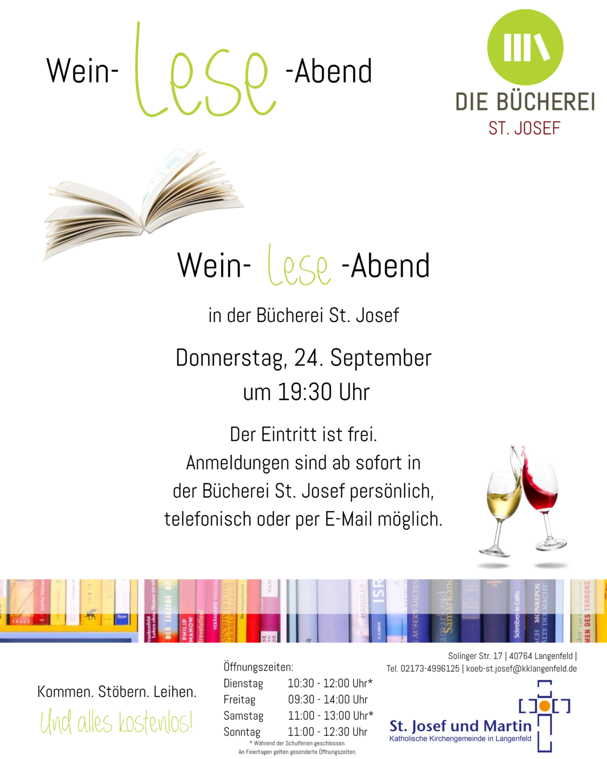 Wein-Lese-Abend (c) Bücherei St. Josef Wein-Lese-Abend