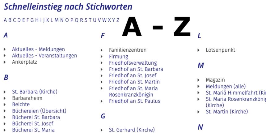 Schnelleinstieg A-Z
