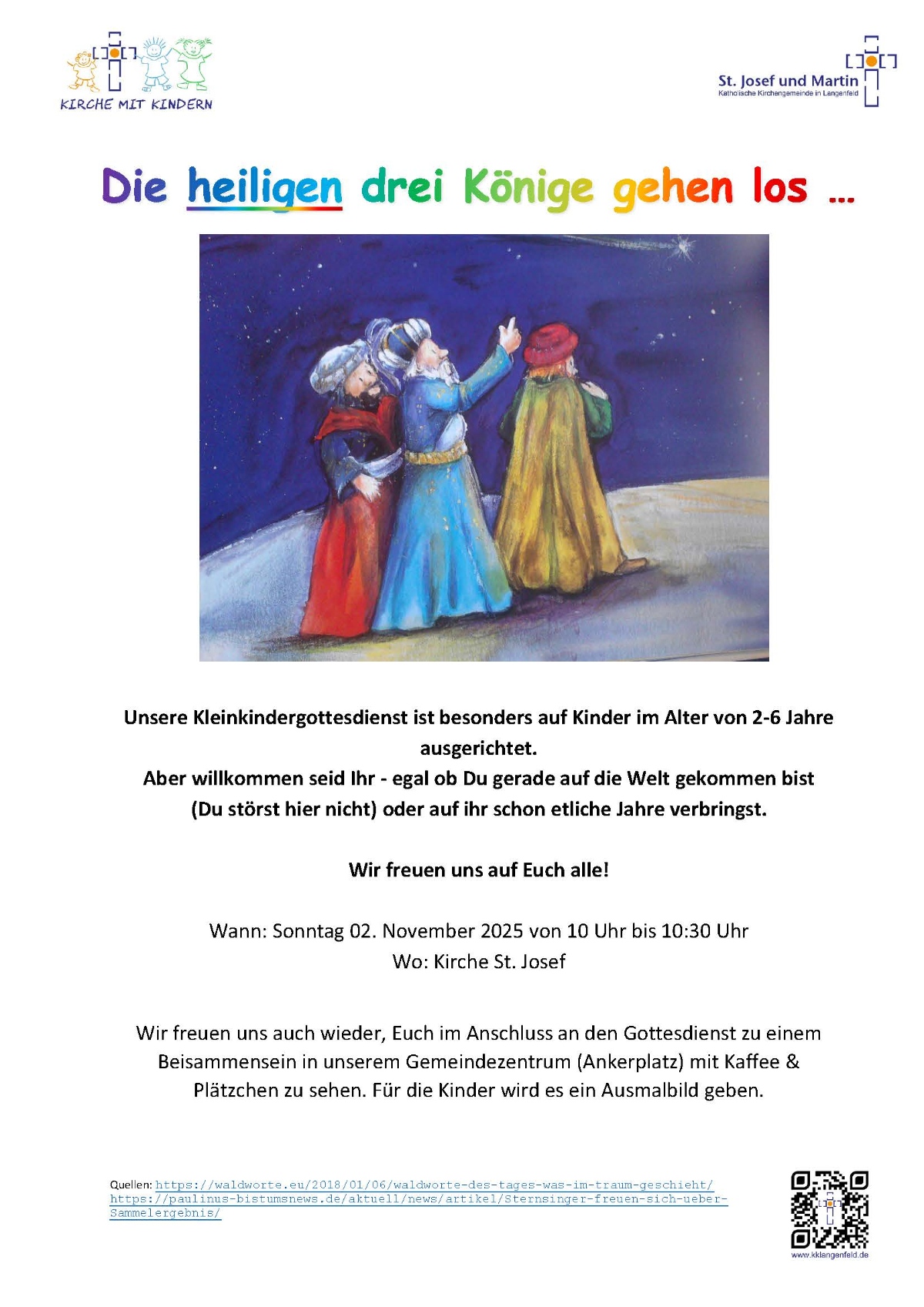 Einladung Kleinkindergottesdienst 02.11.2025