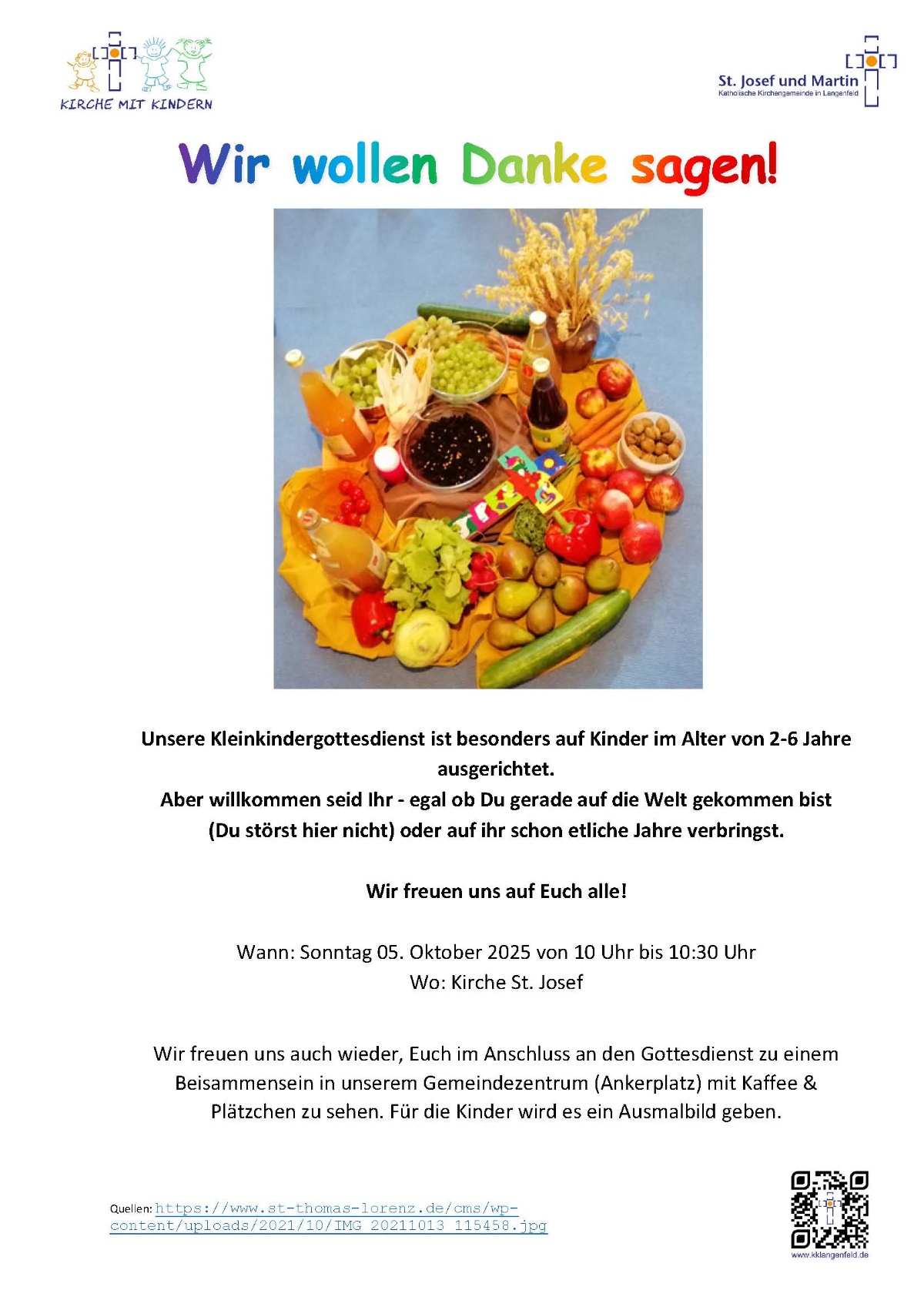 Einladung Kleinkindergottesdienst 05.10.2025